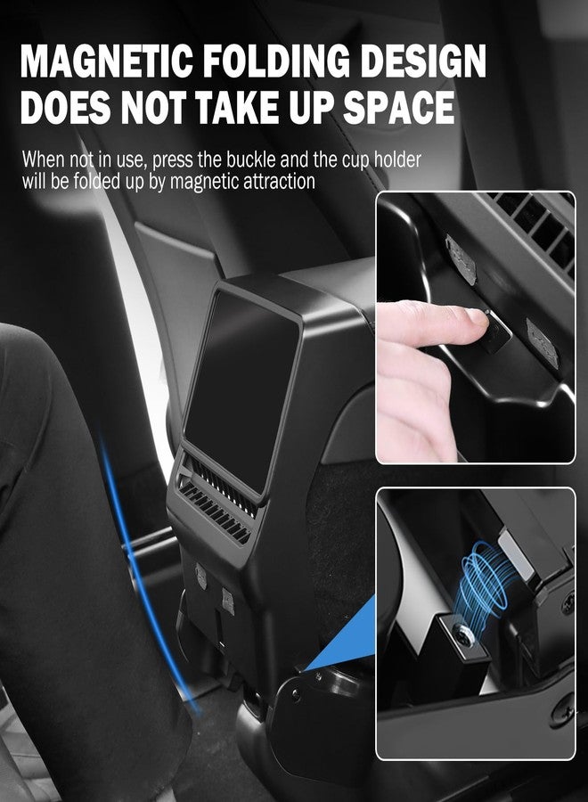 Abystar Rear Cup Holder for Tesla Model Y Juniper 2026/ Model 3 Highland 2025 2026, Rear Center Console Cup Drink Holder, No Drilling, Anti-Slip & Secure Fit Accessories for Model Y Juniper Back Seat - Image 2