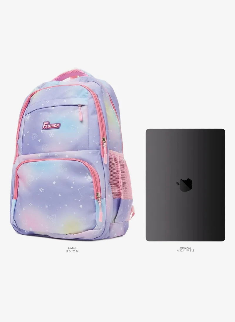 Styli Styli Girls Printed Backpack with Zip Closure
