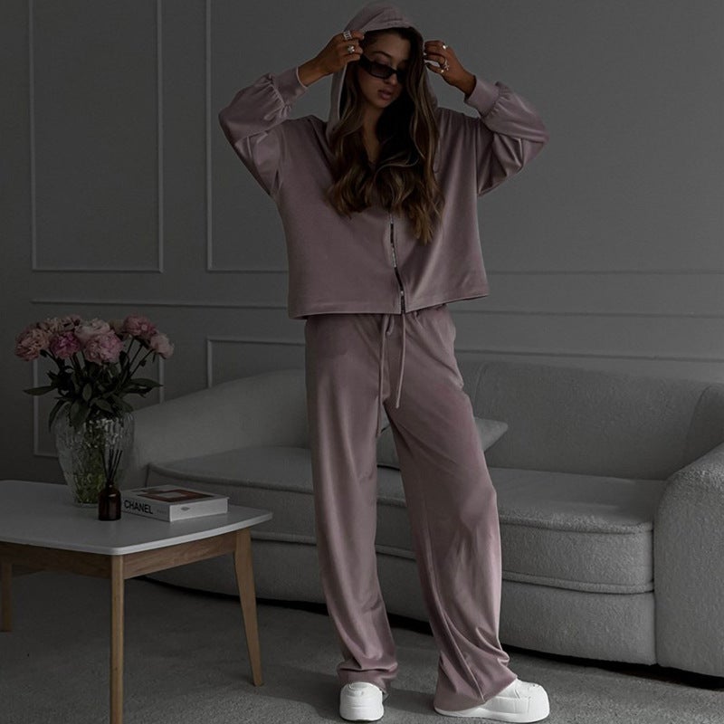 Women's Casual Tracksuit Set - Long Sleeve Hooded Top & Jogger Pants 2-Piece - Image 2
