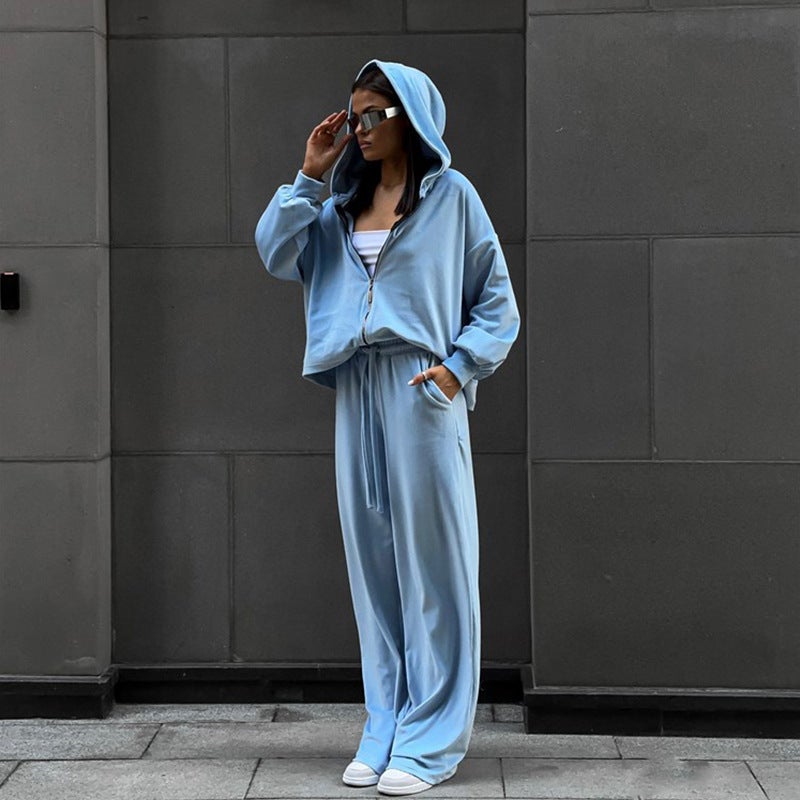 Women's Casual Tracksuit Set - Long Sleeve Hooded Top & Jogger Pants 2-Piece - Image 1