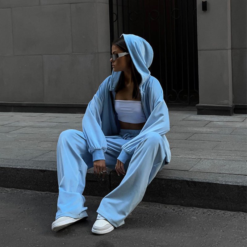 Women's Casual Tracksuit Set - Long Sleeve Hooded Top & Jogger Pants 2-Piece - Image 5