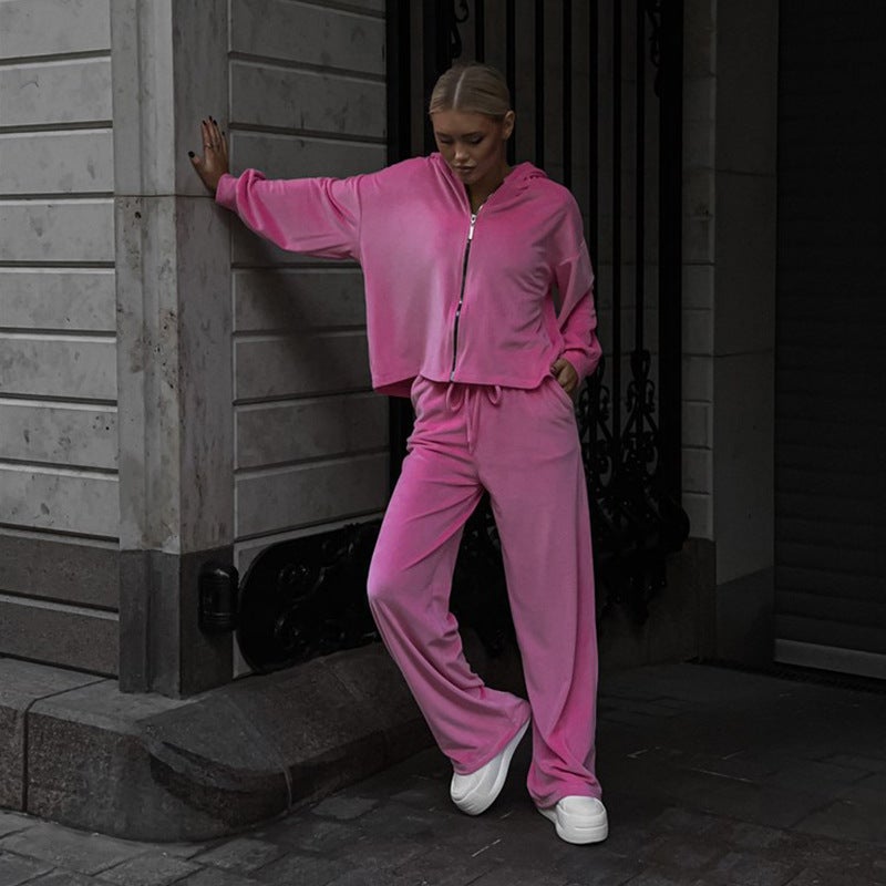 Women's Casual Tracksuit Set - Long Sleeve Hooded Top & Jogger Pants 2-Piece - Image 3