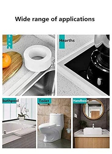Breewell Breewell Sink Oil Proof Caulk Tape Strip PVC Self Adhesive Caulking Sealing Tape for Kitchen Sink Platform Toilet Bathroom Shower and Bathtub 32 Meter Multi Color Set of 1  - Image 5
