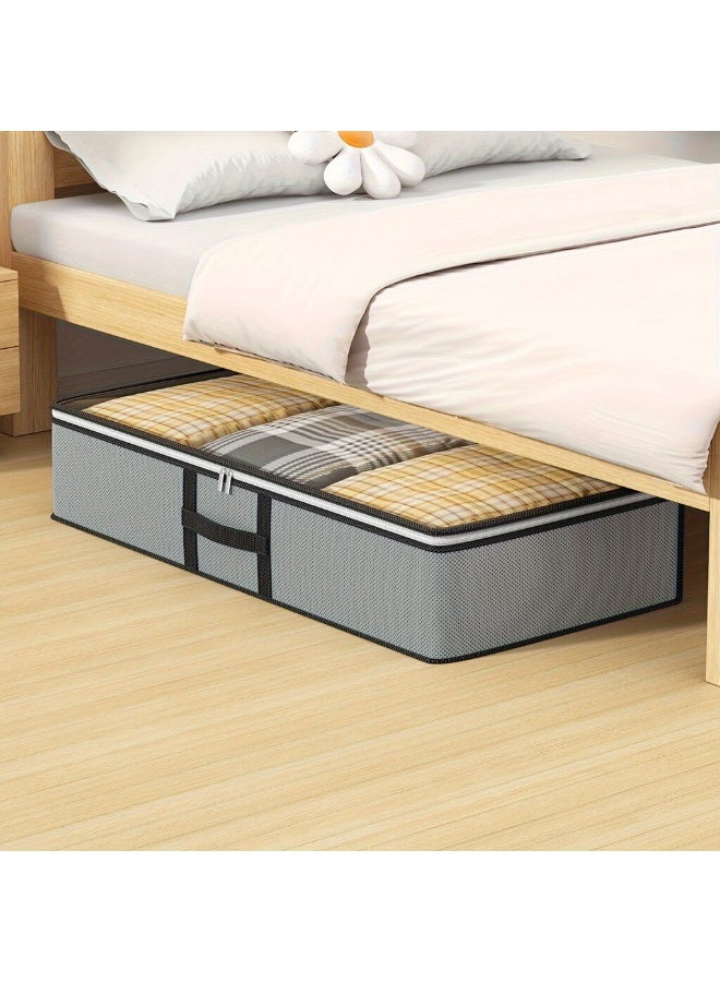 DIOTTI 2-Pack Under Bed Storage Bags, 90L Large Foldable Organizers with Zipper & Reinforced Handles for Clothes, Blankets, Quilts, Home Organization (100 x 50 x 18 cm) - Image 4