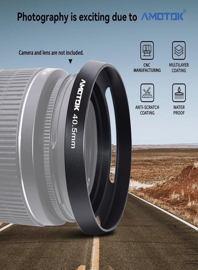 AMOTOK 40.5mm Camera Lens Hood Compatiable All Brands Ø40.5mm Lenses,Aluminium Hollow Lens Hood,Made of CNC. - Image 2