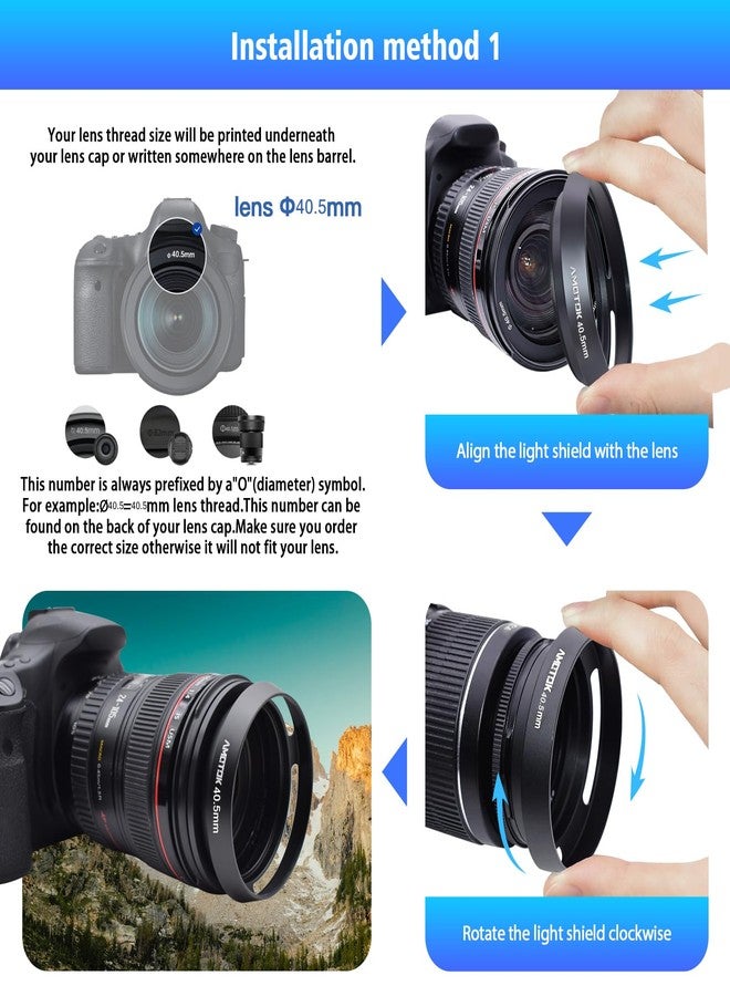 AMOTOK 40.5mm Camera Lens Hood Compatiable All Brands Ø40.5mm Lenses,Aluminium Hollow Lens Hood,Made of CNC. - Image 4