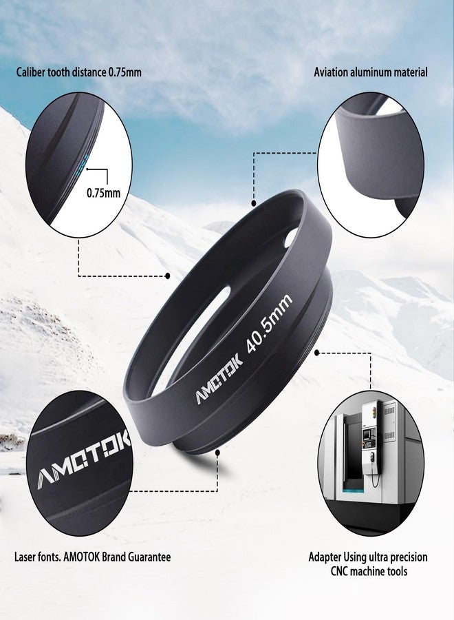 AMOTOK 40.5mm Camera Lens Hood Compatiable All Brands Ø40.5mm Lenses,Aluminium Hollow Lens Hood,Made of CNC. - Image 3