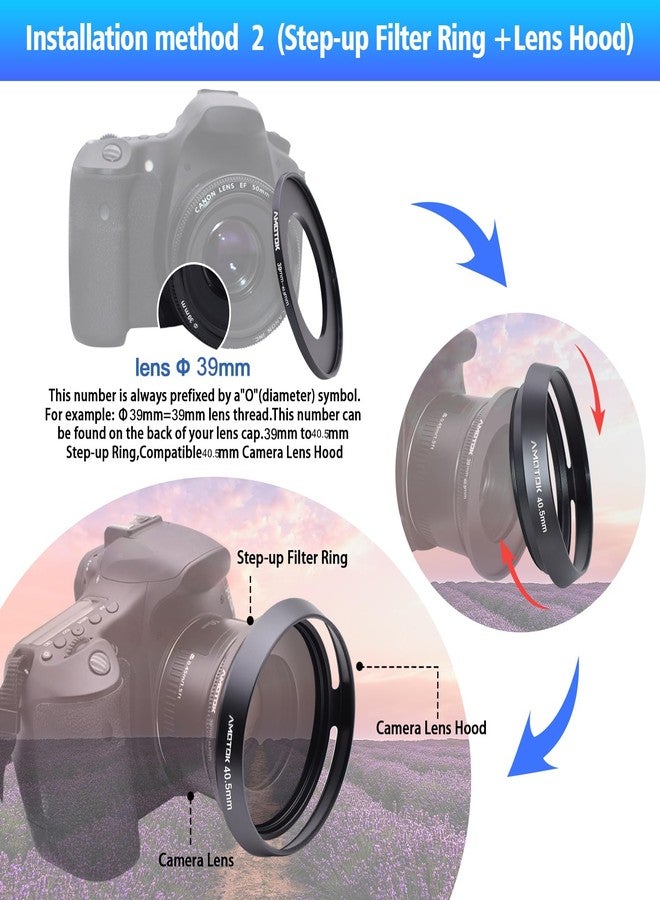 AMOTOK 40.5mm Camera Lens Hood Compatiable All Brands Ø40.5mm Lenses,Aluminium Hollow Lens Hood,Made of CNC. - Image 5
