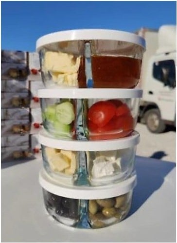 Paşabahçe - Polar Glass Storage Container with Partitions, Set of 3 - Image 1