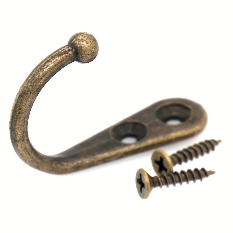 24pcs Screw In Hook Set with 8 Brass Prongs and 16 Screws Easy Wall Mount - Image 4