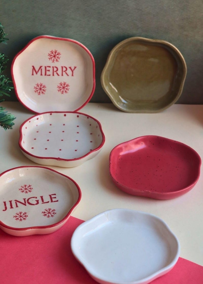 WEAVING HOMES Set of 6 Twinkling Dessert Plates Ceramic Plates to Serving Plates Kitchenware Plates Handmade Plates Microwave Safe - Image 3