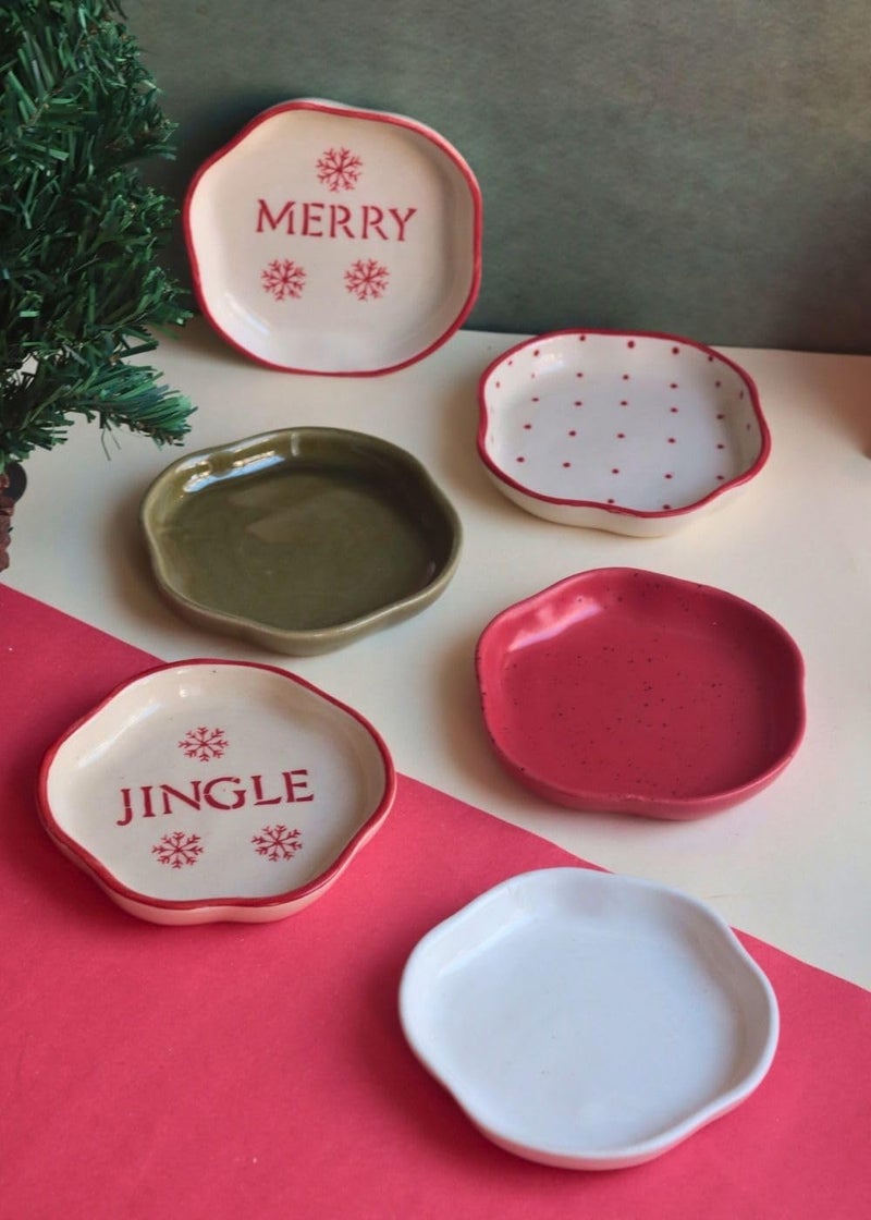 WEAVING HOMES Set of 6 Twinkling Dessert Plates Ceramic Plates to Serving Plates Kitchenware Plates Handmade Plates Microwave Safe - Image 2