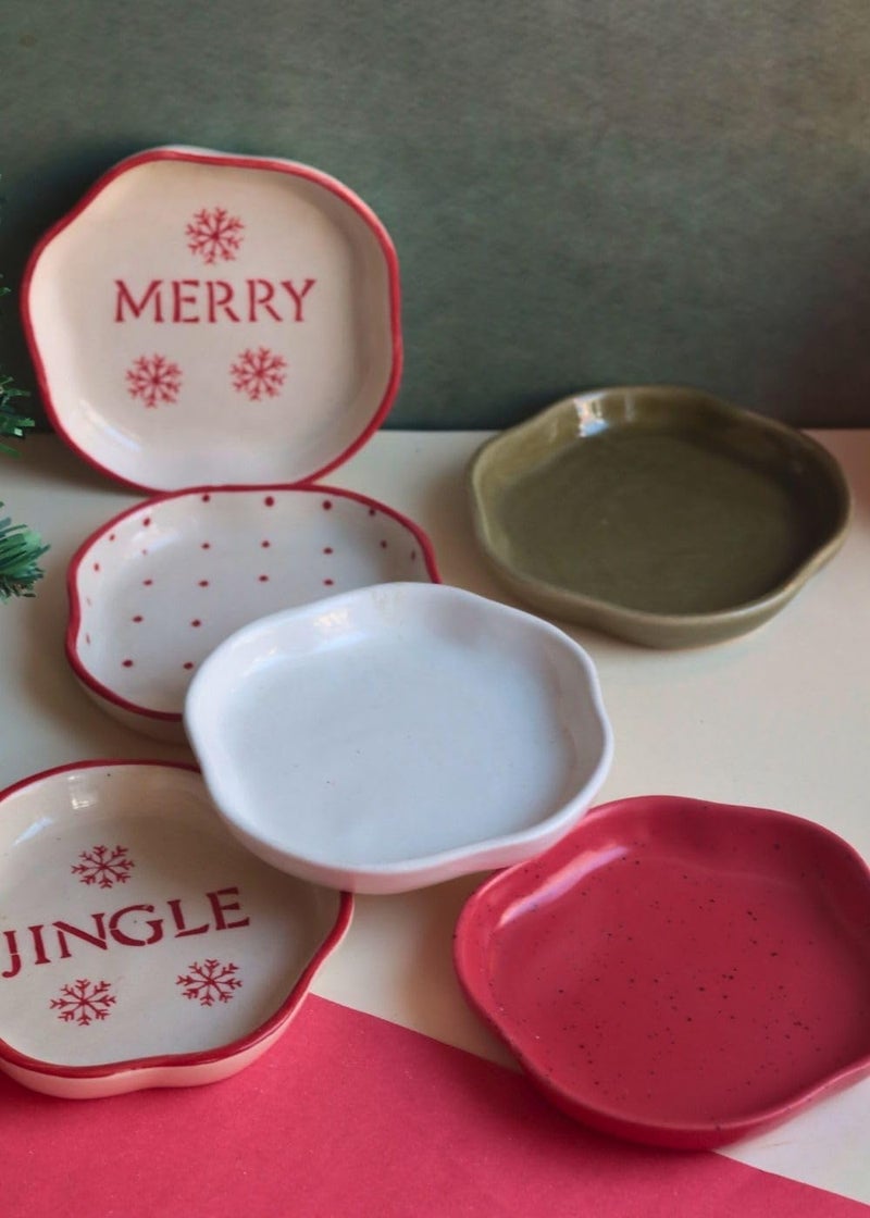 WEAVING HOMES Set of 6 Twinkling Dessert Plates Ceramic Plates to Serving Plates Kitchenware Plates Handmade Plates Microwave Safe - Image 4