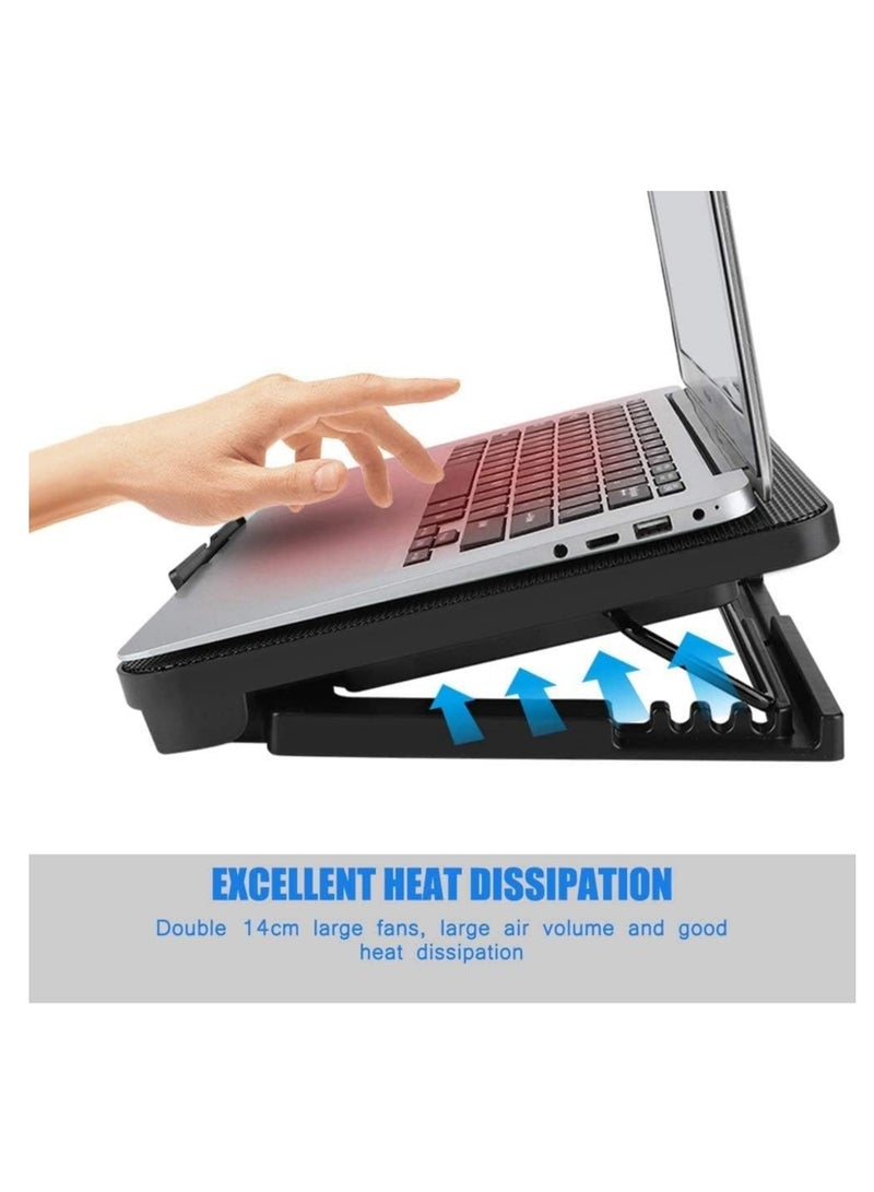 Laptop Cooling Pad with 2 USB Ports and Fan Control Button for 353x253x30.5mm - Black - Image 5