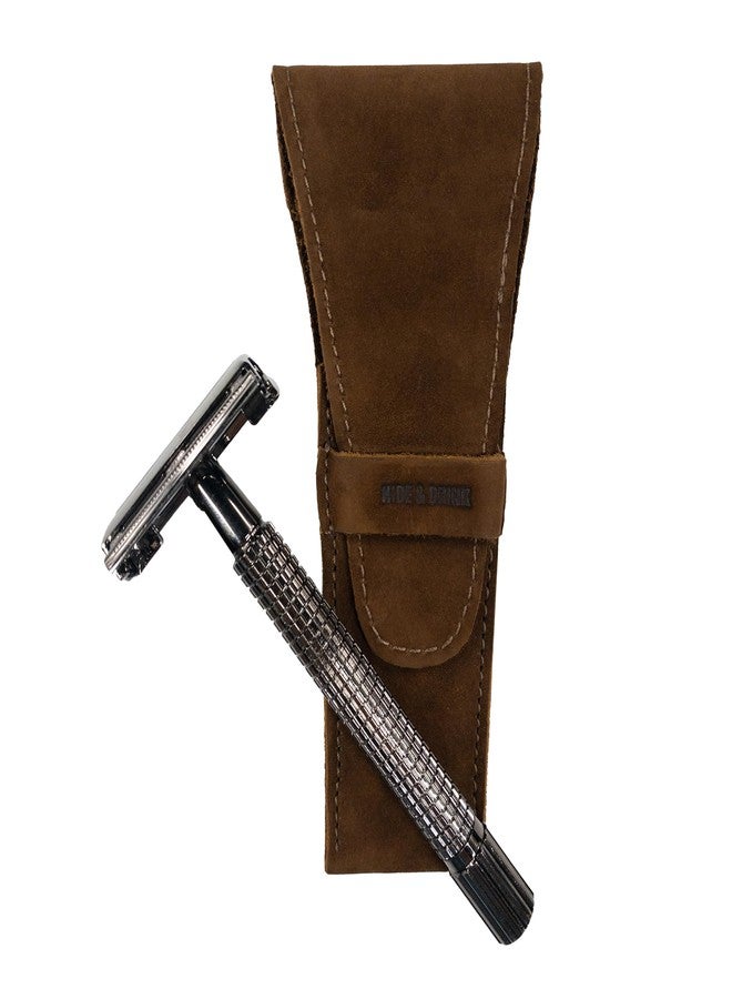 Hide & Drink, Leather Safety Razor Case, Shaving Accessories, Personal Care Essentials, Handmade (Swayze Suede) - Image 3