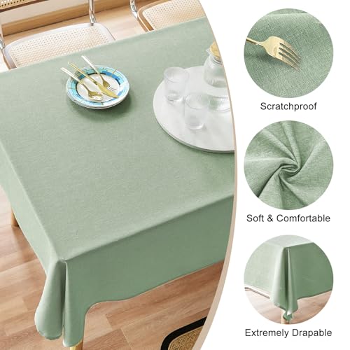 AUSSPVOCT Textured Tablecloth Rectangle 52x70 Water Resistant Spill-Proof Wipeable Table Cloth Wrinkle Free Fabric Dining Table Cover for Birthday Wedding Eatser Football Spring Tablecloths - Image 2