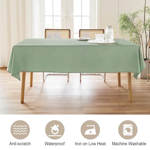 AUSSPVOCT Textured Tablecloth Rectangle 52x70 Water Resistant Spill-Proof Wipeable Table Cloth Wrinkle Free Fabric Dining Table Cover for Birthday Wedding Eatser Football Spring Tablecloths - Image 3