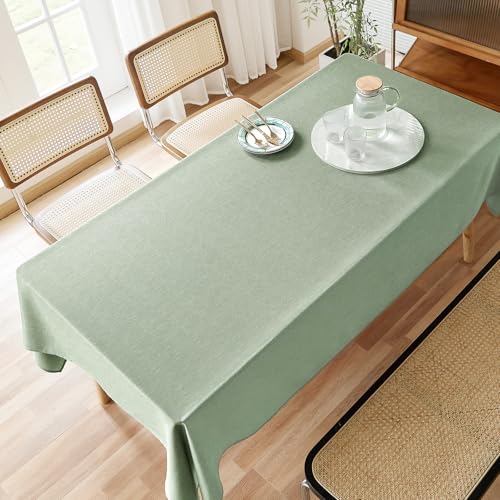 AUSSPVOCT Textured Tablecloth Rectangle 52x70 Water Resistant Spill-Proof Wipeable Table Cloth Wrinkle Free Fabric Dining Table Cover for Birthday Wedding Eatser Football Spring Tablecloths - Image 5