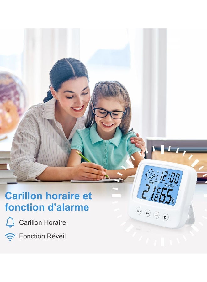 High Accuracy Digital Thermometer, Hygrometer Indoor Desktop Digital Thermometer With Temperature And Humidity Monitor Backlight Clock - Image 5