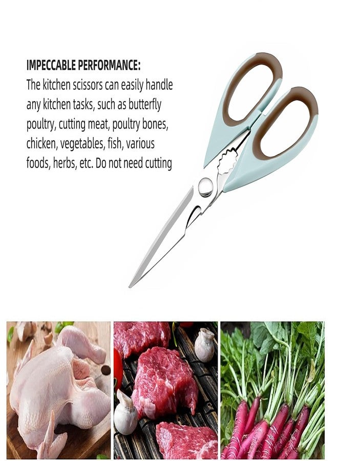 Buspoll Multifunctional Stainless Steel Kitchen Scissors Set, Heavy Duty Food Scissors with Safety Cover, Sharp Utility Shears for Chicken, Meat, Vegetables, Herbs, 2 Pack - Image 3