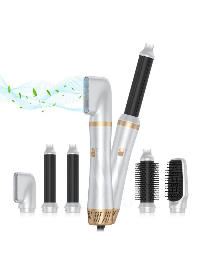 general Five-in-one multifunctional hot air comb set household styling straight curling automatic curling iron hair dryer comb - Image 1