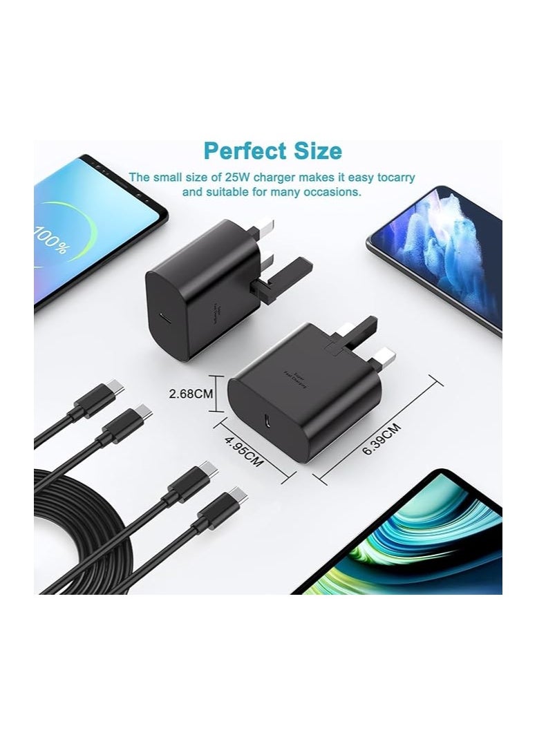 OMAKSS - Fast Charger Compatible Galaxy S23 Ultra S22 S21fe S20 A33 A53 A52 A54 A14 A13 Z Flip/Fold 4,Super Fast Charger 25W, USB C Fast Charging Plug and Cable USB C to C - Image 1
