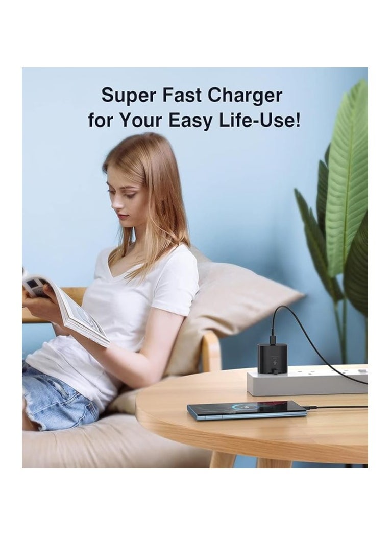OMAKSS - Fast Charger Compatible Galaxy S23 Ultra S22 S21fe S20 A33 A53 A52 A54 A14 A13 Z Flip/Fold 4,Super Fast Charger 25W, USB C Fast Charging Plug and Cable USB C to C - Image 1