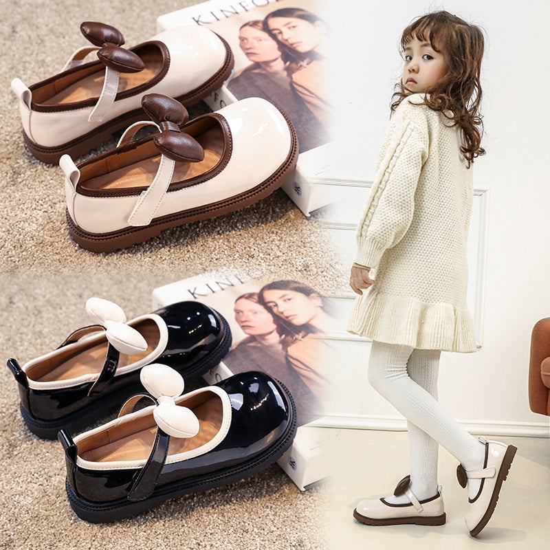 Girl'S Cowhide Leather Shoes Spring 2023 New Arrival Baby Girl'S Stylish Princess Shoes Girl'S Children'S Soft-Soled British Style Single-Layer Shoes - Image 4