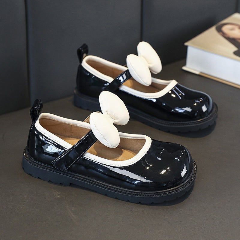 Girl'S Cowhide Leather Shoes Spring 2023 New Arrival Baby Girl'S Stylish Princess Shoes Girl'S Children'S Soft-Soled British Style Single-Layer Shoes - Image 2