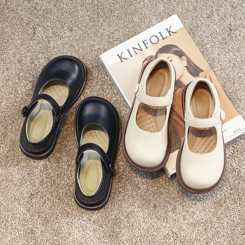 Girl'S Cowhide Leather Shoes Spring 2023 New Arrival Baby Girl'S Stylish Princess Shoes Girl'S Children'S Soft-Soled British Style Single-Layer Shoes - Image 3