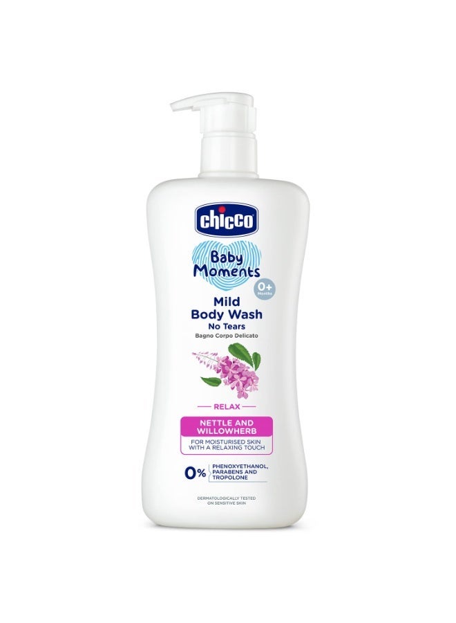 Chicco Baby Moments Mild Body Wash Relax, New Advanced Formula with Natural Ingredients, No Tears & Soap-Free, Mild formula for Baby’s Body & Face Wash, No Phenoxyethanol and Parabens (500ml) - Image 1
