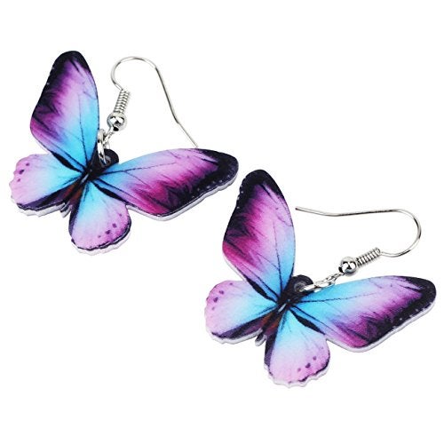 Bonsny Drop Dangle Floral Butterfly Earrings Fashion Insect Jewelry For Women Gift - Image 3