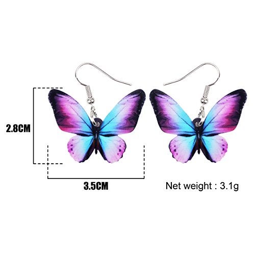 Bonsny Drop Dangle Floral Butterfly Earrings Fashion Insect Jewelry For Women Gift - Image 5