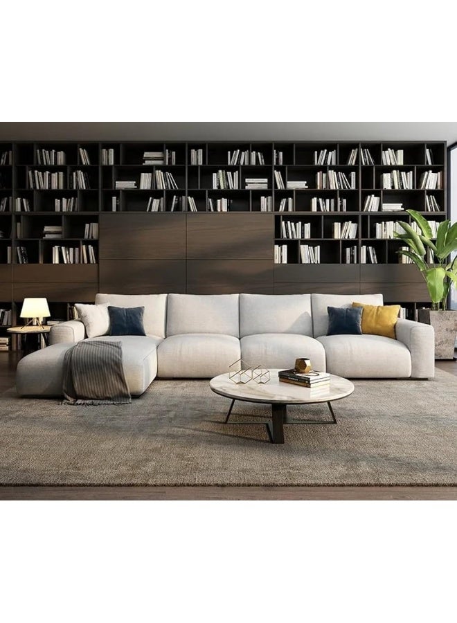 Generic Nordic sofa 7 seater combination luxury sofa set living room modern small home corner sofa fabric (Right)  - Image 3