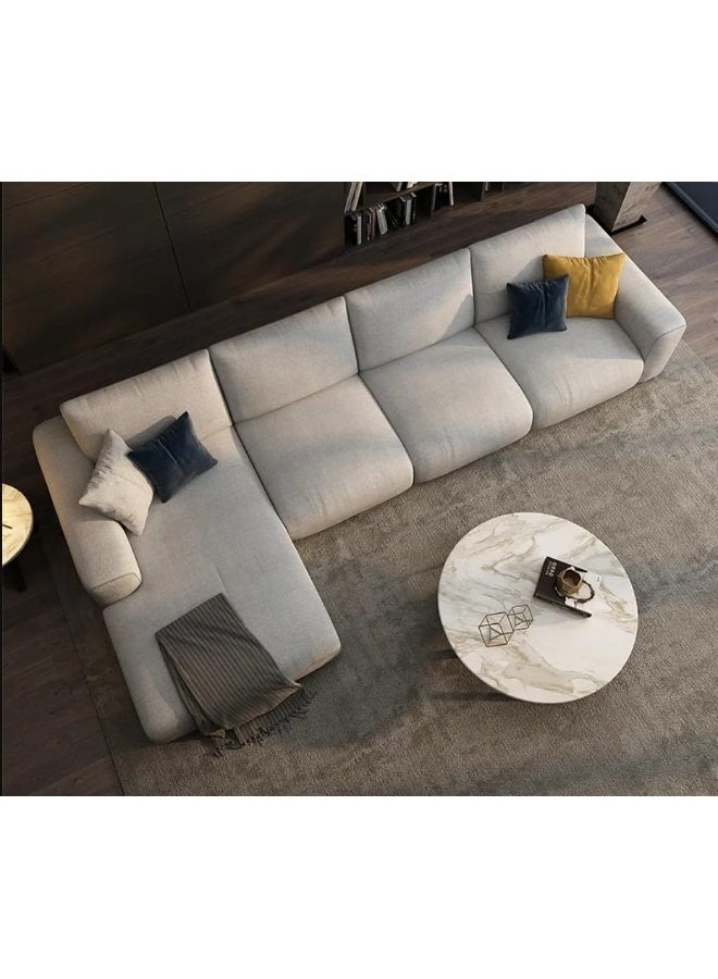 Generic Nordic sofa 7 seater combination luxury sofa set living room modern small home corner sofa fabric (Right)  - Image 4