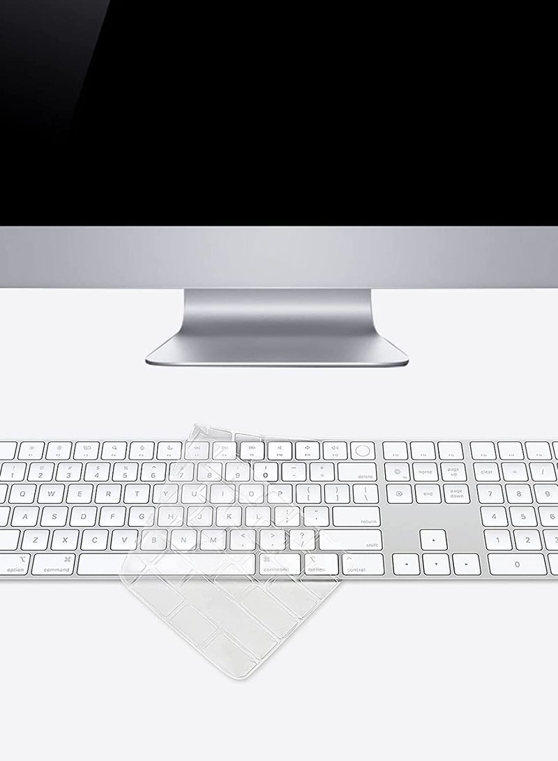 Keyboard Cover Skin for 2022 Mac Studio Keyboard & 2021 Released Apple 24" iMac Magic Keyboard with Touch ID and Numeric Keypad with M1 Chip A2520, 24" iMac Magic with M1 Chip Keyboard Skin - TPU - Image 3