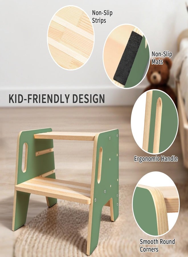 Wingyz Toddler Step Stool with Handles, Wooden Step stools for Kids, Durable 3-Level Height Adjustable Stepstool for Bathroom Sink, Kitchen, Bedroom,Potty Training - Image 3