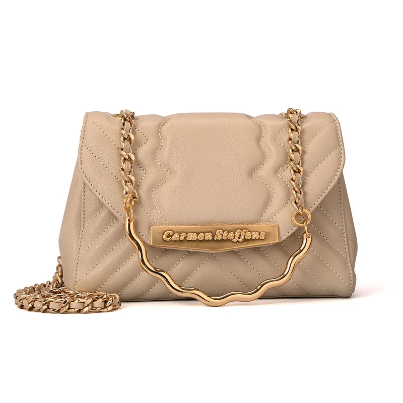 Carmen Steffens Quilted Bag Chain Off-White