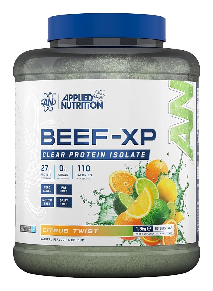 Applied Nutrition BEEF-XP Clear Beef Protein Isolate, Citrus Twist Flavour, 60 Servings, Zero Fat & Sugar Hydrolysed Protein Formula - Image 1