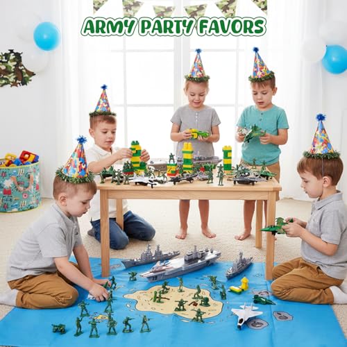 3 otters 27PCS Aircraft Carrier Toy Set, Army Men Military Set Battle Group Plastic Military Toy Aircraft Carrier Warplanes Battleship for Boys Kids Birthday Gift - Image 4
