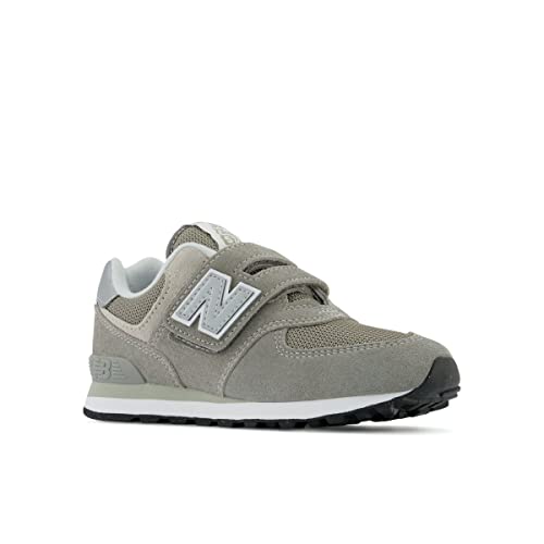 New Balance Kid's 574 Core Hook and Loop Sneaker, Grey/White, 2 Little Kid - Image 4