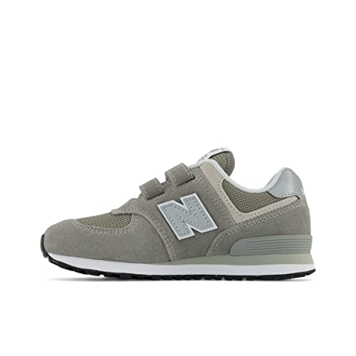 New Balance Kid's 574 Core Hook and Loop Sneaker, Grey/White, 2 Little Kid - Image 2