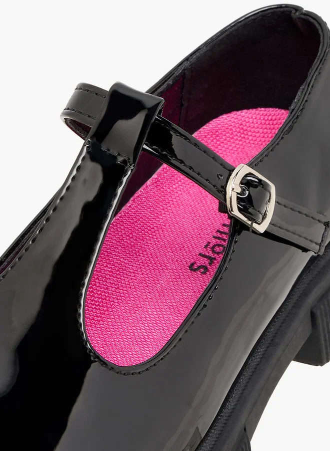 JUNIORS Girls Solid Mary Jane School Shoes with Buckle Closure