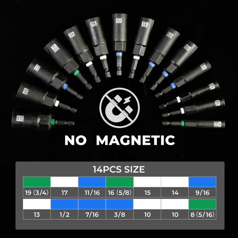 toolant Deeper Nut Driver Set, Impact Nut Driver for Drill Bit - Image 2