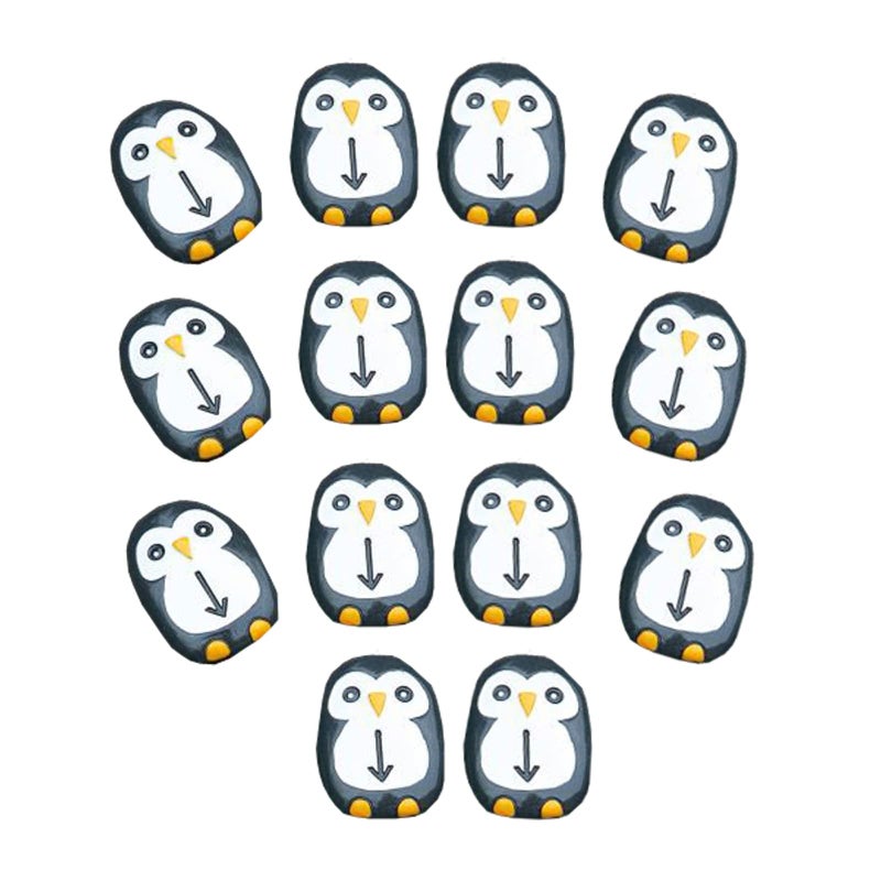 Yellow Door PreCoding Penguin Stones Set of 18