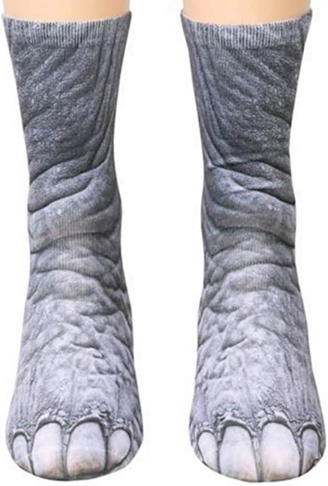 NDLBS Funny Christmas Gifts Novelty 3D Animal Paw Socks Stocking Stuffers for Adult Women Men Teens Gag White Elephant Gifts - Image 1