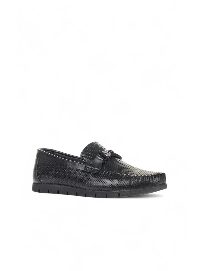 BUENO Men's Perforated Leather Loafers with Bit Detail – Lightweight Slip-On Moccasins for Casual and Office Wear - Image 2