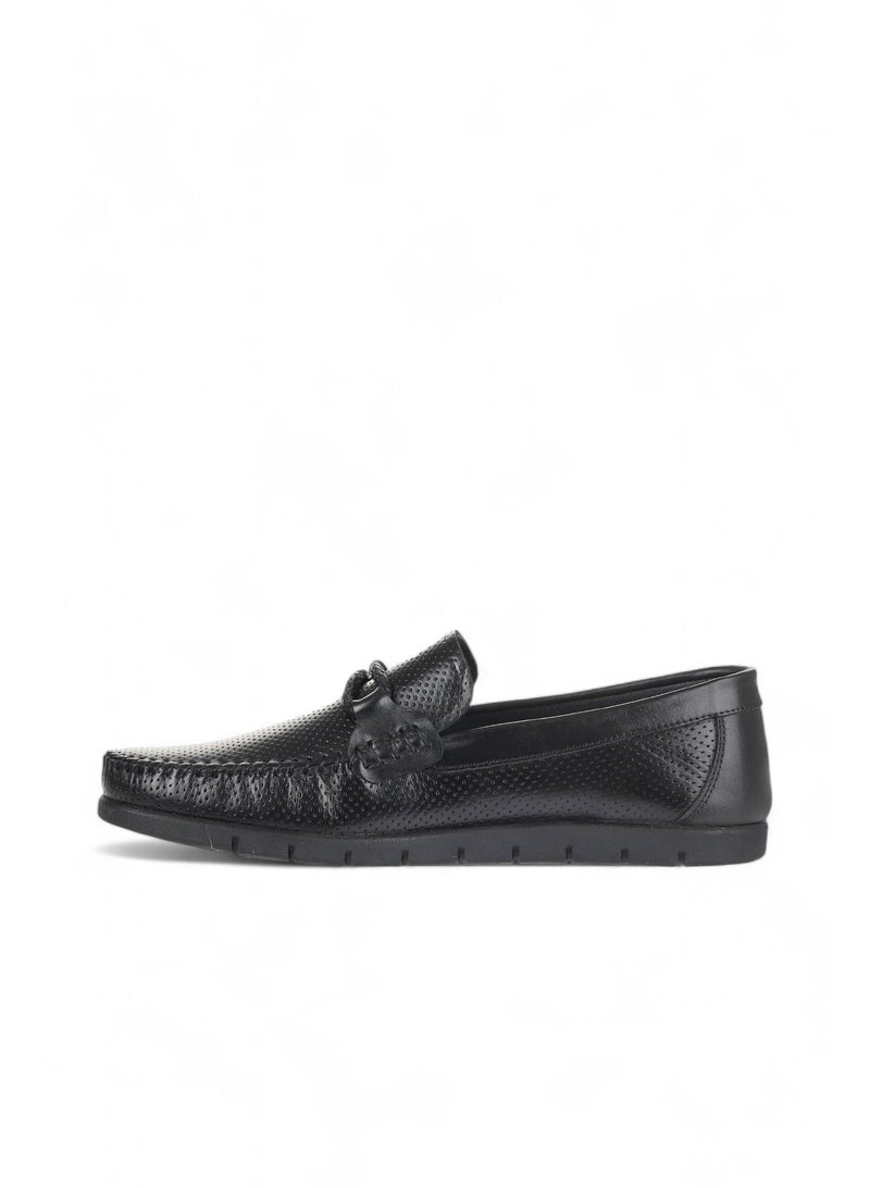 BUENO Men's Perforated Leather Loafers with Bit Detail – Lightweight Slip-On Moccasins for Casual and Office Wear - Image 3