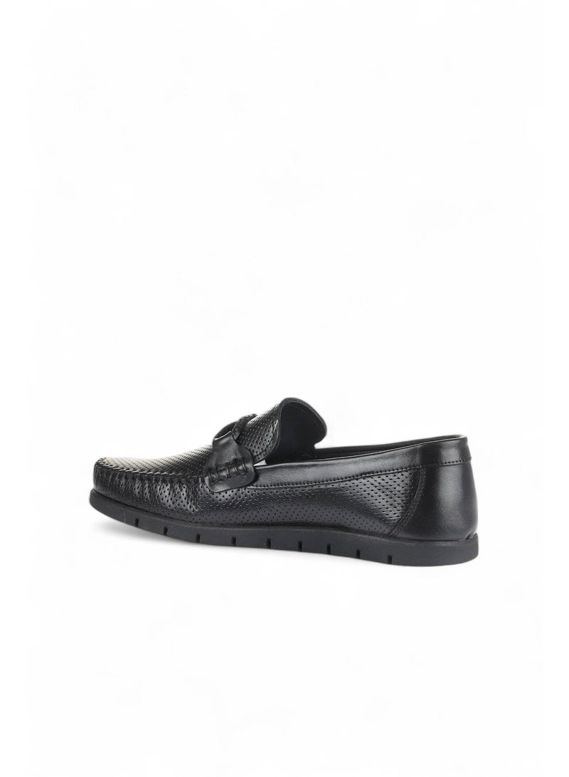 BUENO Men's Perforated Leather Loafers with Bit Detail – Lightweight Slip-On Moccasins for Casual and Office Wear - Image 4