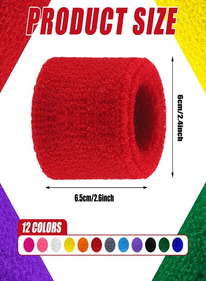 Hungdao 48 Pack sweatbands for Kids Bulk Sweat Band Athletic Sports Wrist Bands Basketball Football Party Favors for Kids Outdoor Activity (Novel Colors) - Image 2